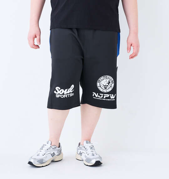SOUL SPORTS×新日本プロレス ジャージハーフパンツ ブラック