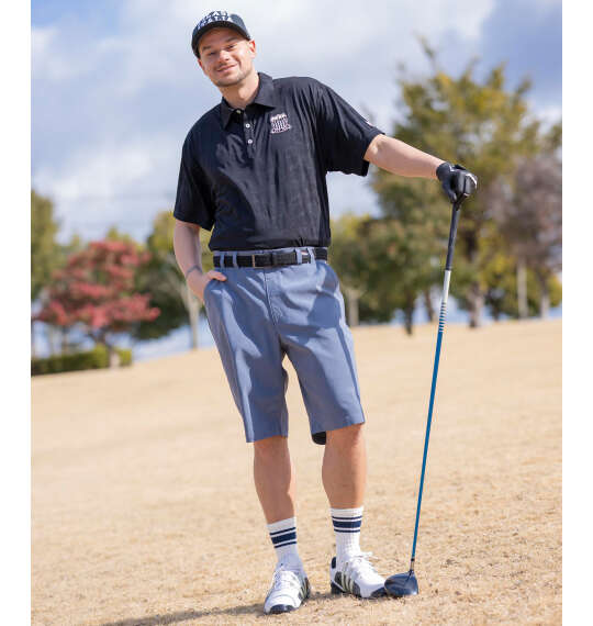 FILA GOLF コードレーンハーフパンツ ネイビー×ブルー