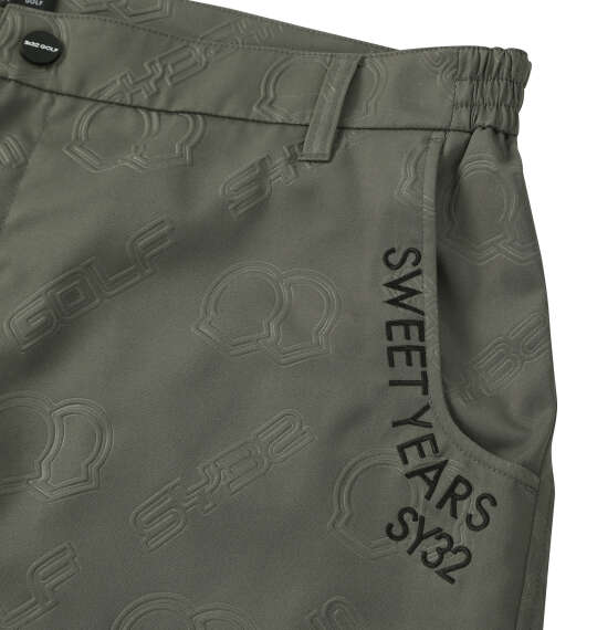 SY32 by SWEET YEARS バックエンボスハーフパンツ チャコールグレー