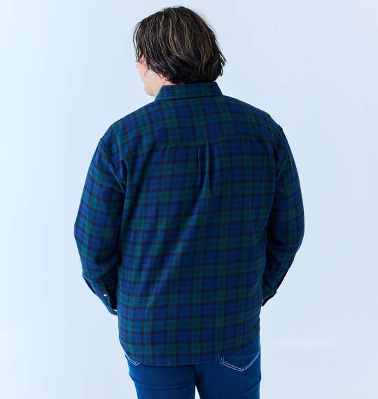 POLO BCS ネルチェック長袖B.Dシャツ グリーン系