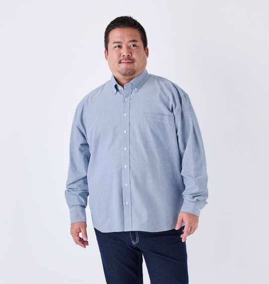 Mc.S.P オーガニック100オックス長袖B.Dシャツ ブルー