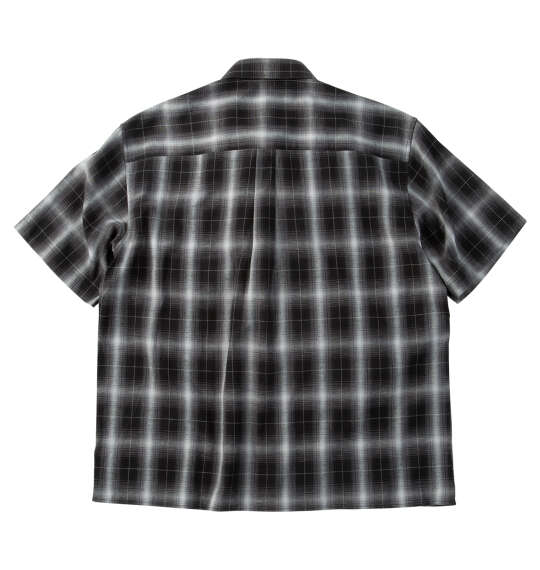Mc.S.P 麻混ハイブリッドオンブレチェック半袖レギュラーカラーシャツ ブラック