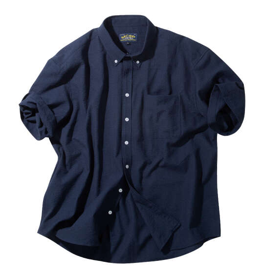 Mc.S.P 吸汗速乾TCシアサッカーB.D半袖シャツ ダークネイビー