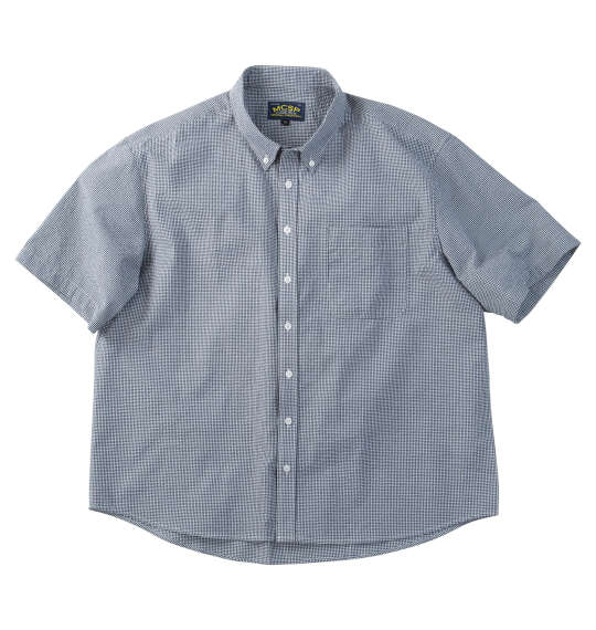 Mc.S.P 吸汗速乾TCシアサッカーギンガムチェックB.D半袖シャツ ネイビー