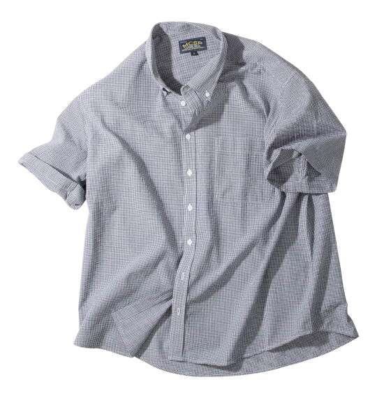 Mc.S.P 吸汗速乾TCシアサッカーギンガムチェックB.D半袖シャツ ブラック