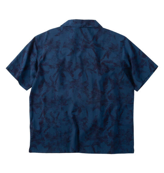 Mc.S.P 総柄プリントオープンカラー半袖シャツ ブルー