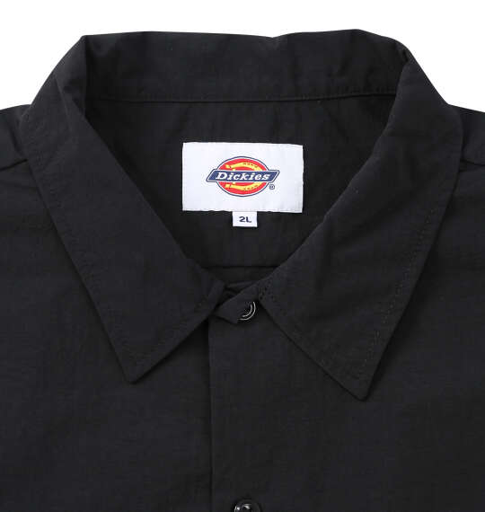 DICKIES ナイロンタッサー半袖ワークシャツ ブラック