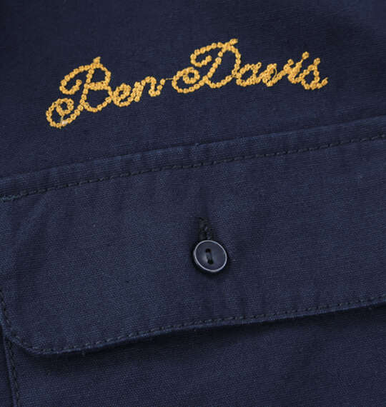 BEN DAVIS 刺繍ツイルワークシャツ ネイビー