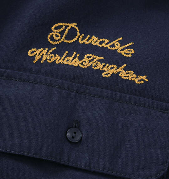 BEN DAVIS 刺繍ツイルワークシャツ ネイビー