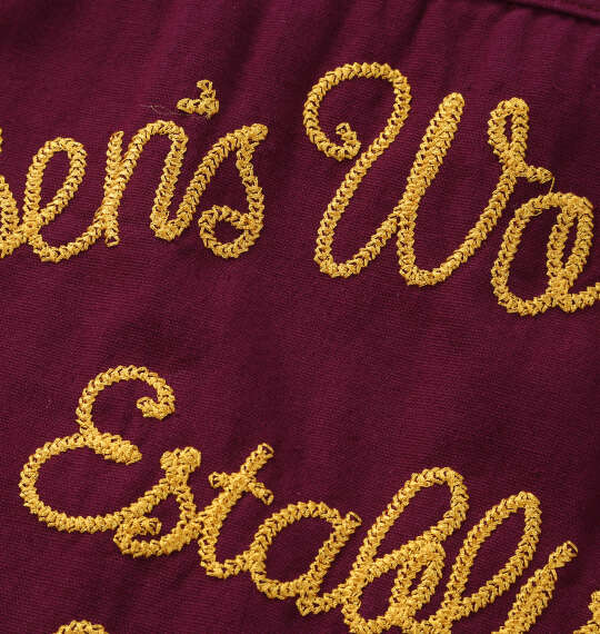 BEN DAVIS 刺繍ツイルワークシャツ ワイン