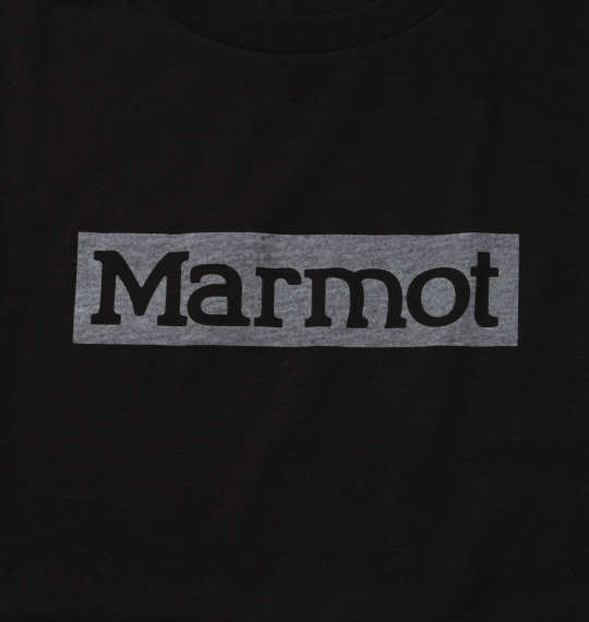 Marmot スクエアロゴ半袖Tシャツ ブラック