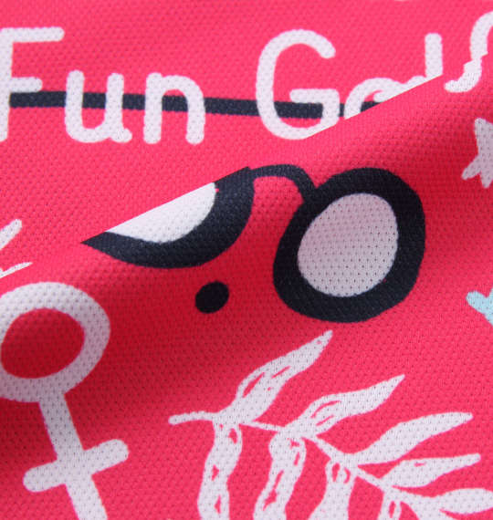 FILA GOLF コミックアロハ柄半袖ポロシャツ ピンク