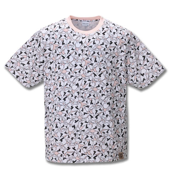 クレヨンしんちゃん 総柄プリント半袖Tシャツ ピンク