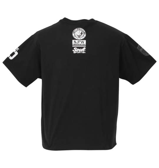 SOUL SPORTS×新日本プロレス コラボ20thライオンロゴ半袖Tシャツ ブラック