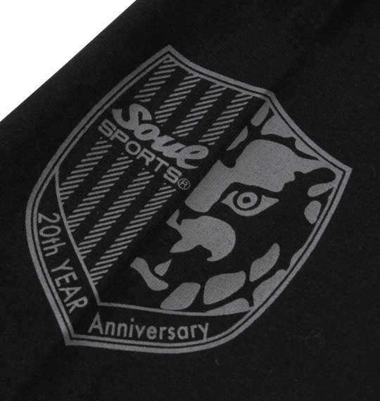 SOUL SPORTS×新日本プロレス コラボ20thライオンロゴ半袖Tシャツ ブラック