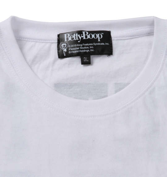 BETTY BOOP 刺繍プリント半袖Tシャツ オフホワイト
