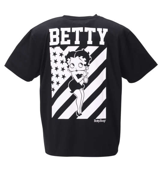 BETTY BOOP 刺繍プリント半袖Tシャツ ブラック