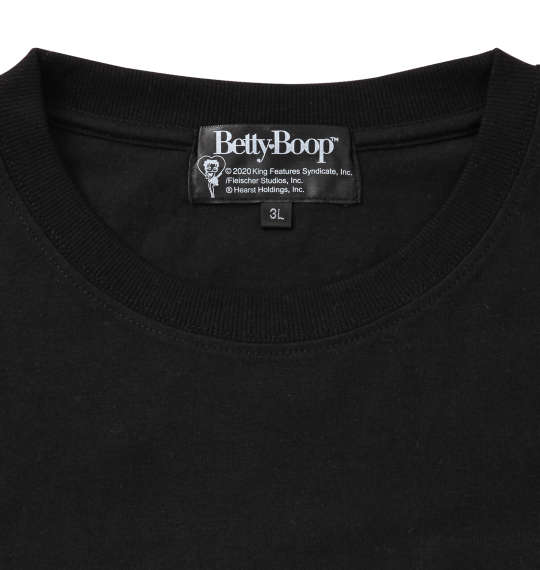 BETTY BOOP 刺繍プリント半袖Tシャツ ブラック