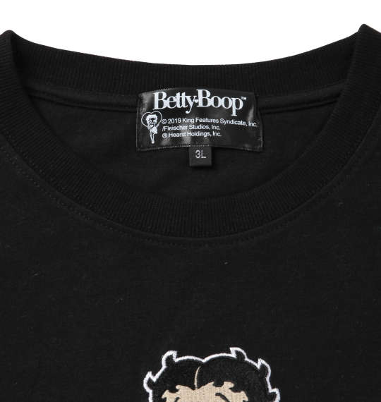 BETTY BOOP 刺繍半袖Tシャツ ブラック