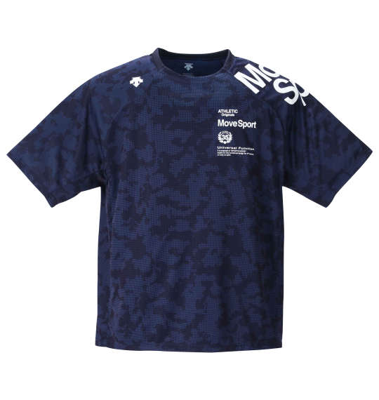 DESCENTE ジャガードグラフィック半袖Tシャツ ネイビー