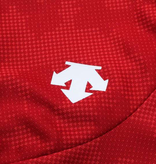 DESCENTE ジャガードグラフィック半袖Tシャツ レッド