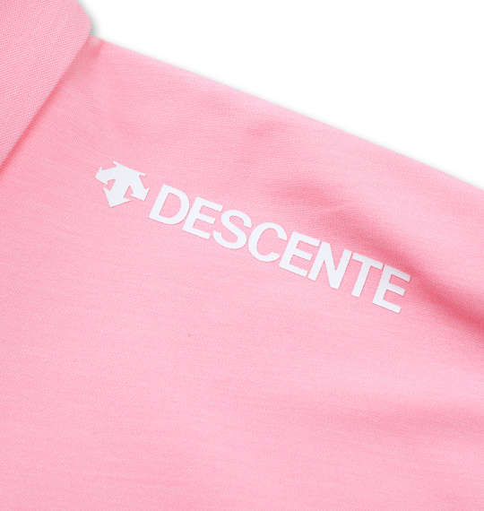 DESCENTE サンスクリーン半袖ポロシャツ ピンク杢