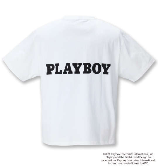 PLAYBOY カラー転写シートプリント半袖Tシャツ オフホワイト