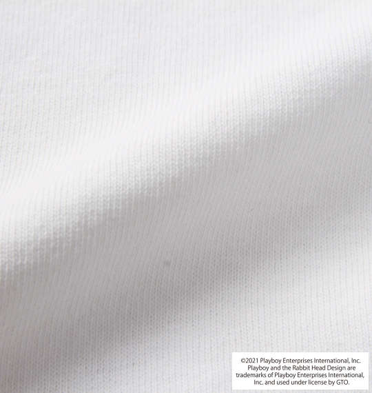 PLAYBOY カラー転写シートプリント半袖Tシャツ オフホワイト