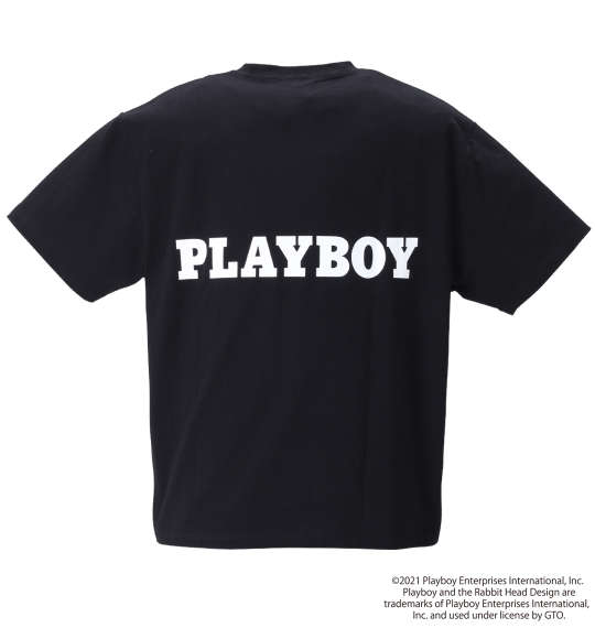 PLAYBOY カラー転写シートプリント半袖Tシャツ ブラック