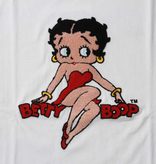BETTY BOOP サガラ刺繍半袖Tシャツ オフホワイト