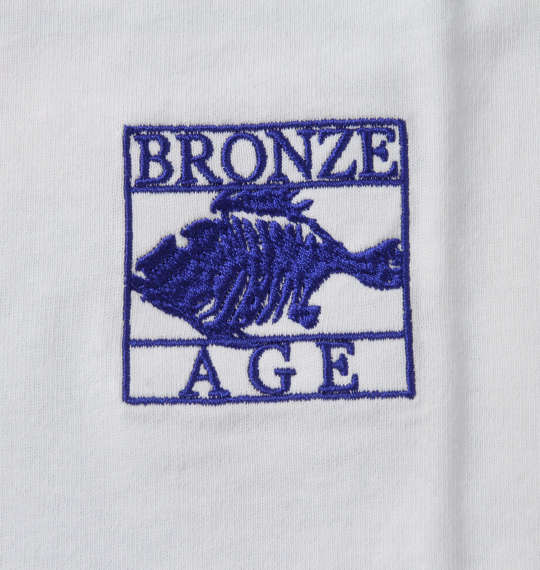 BRONZE AGE 刺繍&プリント半袖Tシャツ オフホワイト