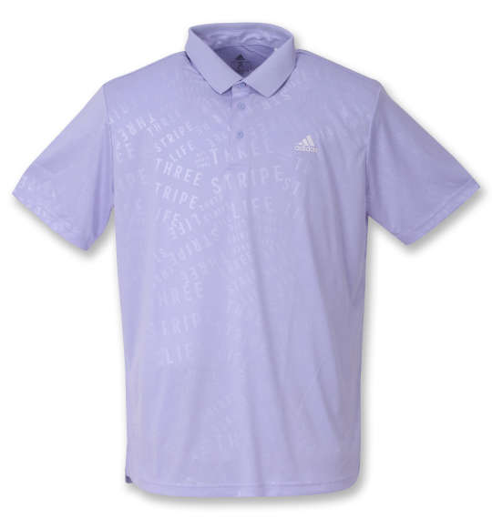 adidas golf エンボスパターン半袖シャツ+ハイネック長袖Tシャツ バイオレットトーン×ホワイト