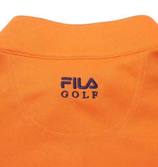 FILA GOLF ハーフジップ半袖シャツ+インナーセット オレンジ×ネイビー