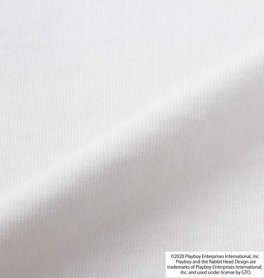 PLAYBOY 天竺プリント長袖Tシャツ オフホワイト