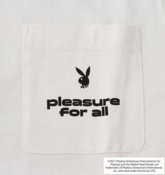PLAYBOY 天竺プリント長袖Tシャツ オフホワイト
