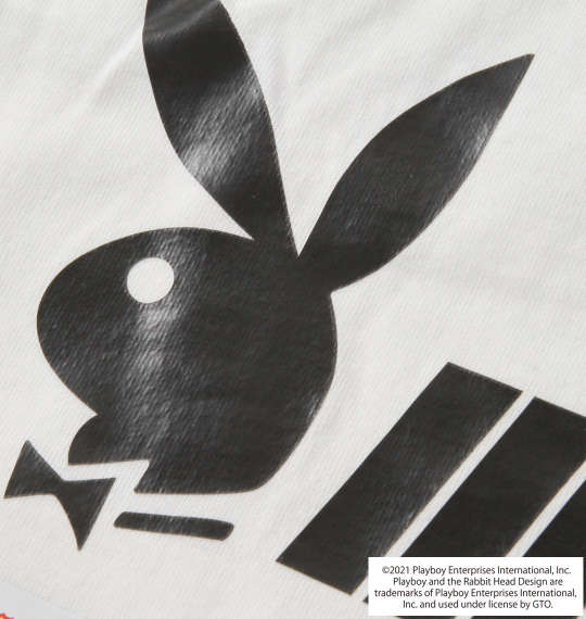 PLAYBOY 天竺プリント長袖Tシャツ オフホワイト