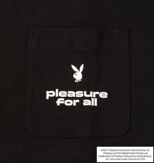 PLAYBOY 天竺プリント長袖Tシャツ ブラック