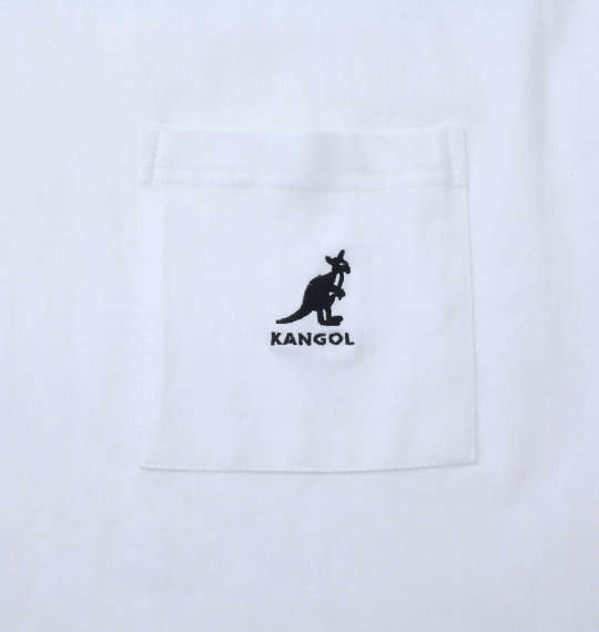 KANGOL 胸ポケット付ロゴプリント半袖Tシャツ オフホワイト