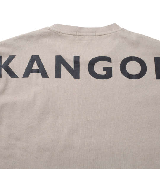 KANGOL 胸ポケット付ロゴプリント半袖Tシャツ ベージュ