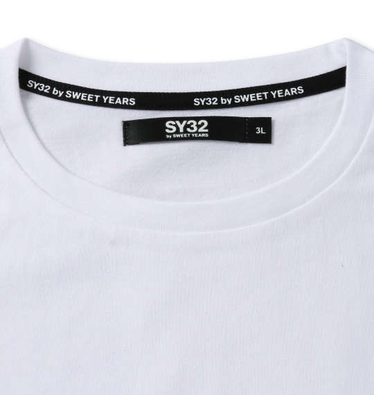 SY32 by SWEET YEARS ペイズリーボックスロゴ半袖Tシャツ ホワイト
