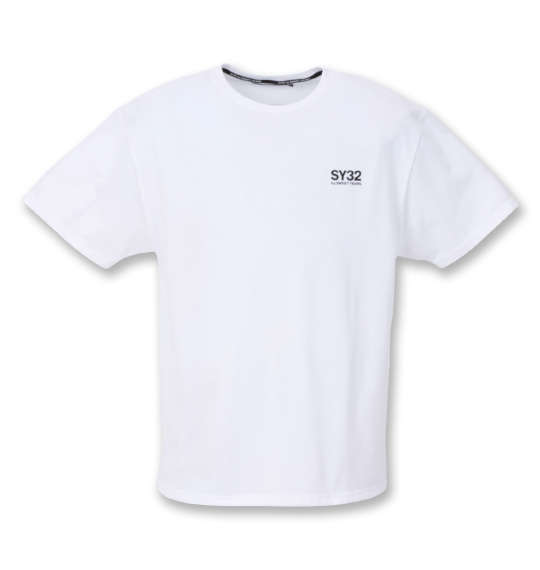 SY32 by SWEET YEARS NEWロゴバックプリント半袖Tシャツ ホワイト