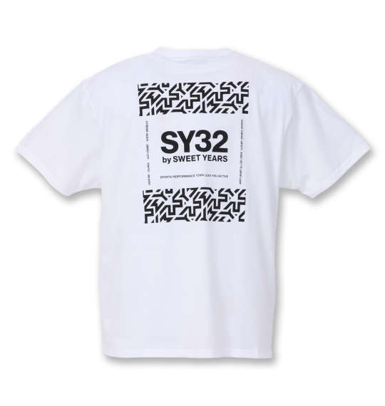 SY32 by SWEET YEARS NEWロゴバックプリント半袖Tシャツ ホワイト