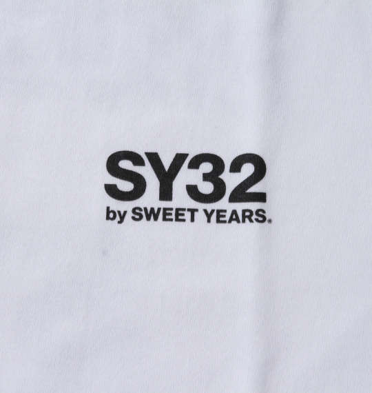 SY32 by SWEET YEARS NEWロゴバックプリント半袖Tシャツ ホワイト