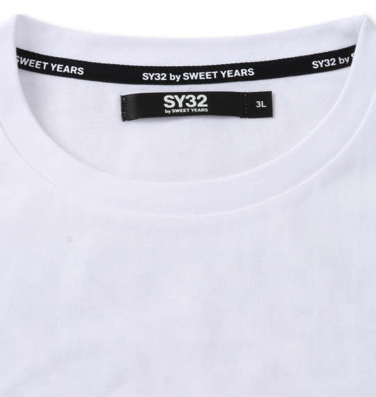 SY32 by SWEET YEARS NEWロゴバックプリント半袖Tシャツ ホワイト