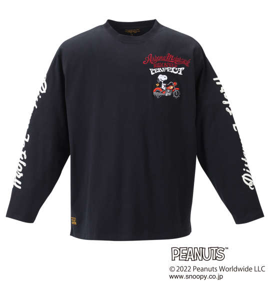 FLAGSTAFF×PEANUTS スヌーピーコラボ長袖Tシャツ ブラック