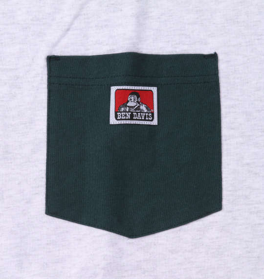 BEN DAVIS ポケット付クレイジー長袖Tシャツ アッシュ