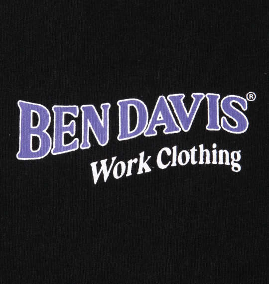 BEN DAVIS カーエンジニアプリント長袖Tシャツ ブラック