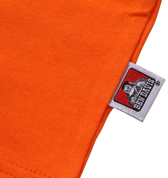 BEN DAVIS カーエンジニアプリント長袖Tシャツ オレンジ