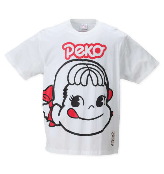 PeKo&PoKo ビッグプリント半袖Tシャツ ホワイト