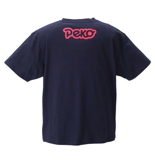 PeKo&PoKo ビッグプリント半袖Tシャツ ネイビー